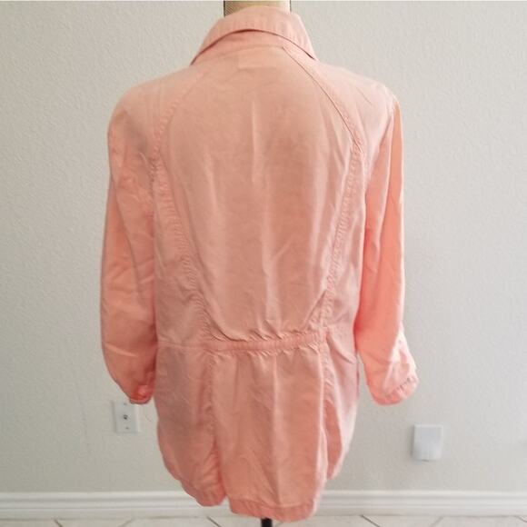 CHICOS peach color size 2X snap close top with large front pockets 100%‎ Lyocell - Picture 2 of 6